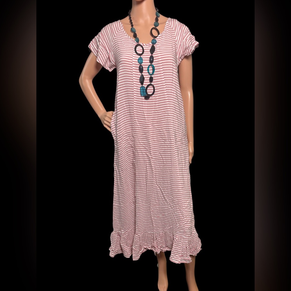Striped Pink Maxi Dress